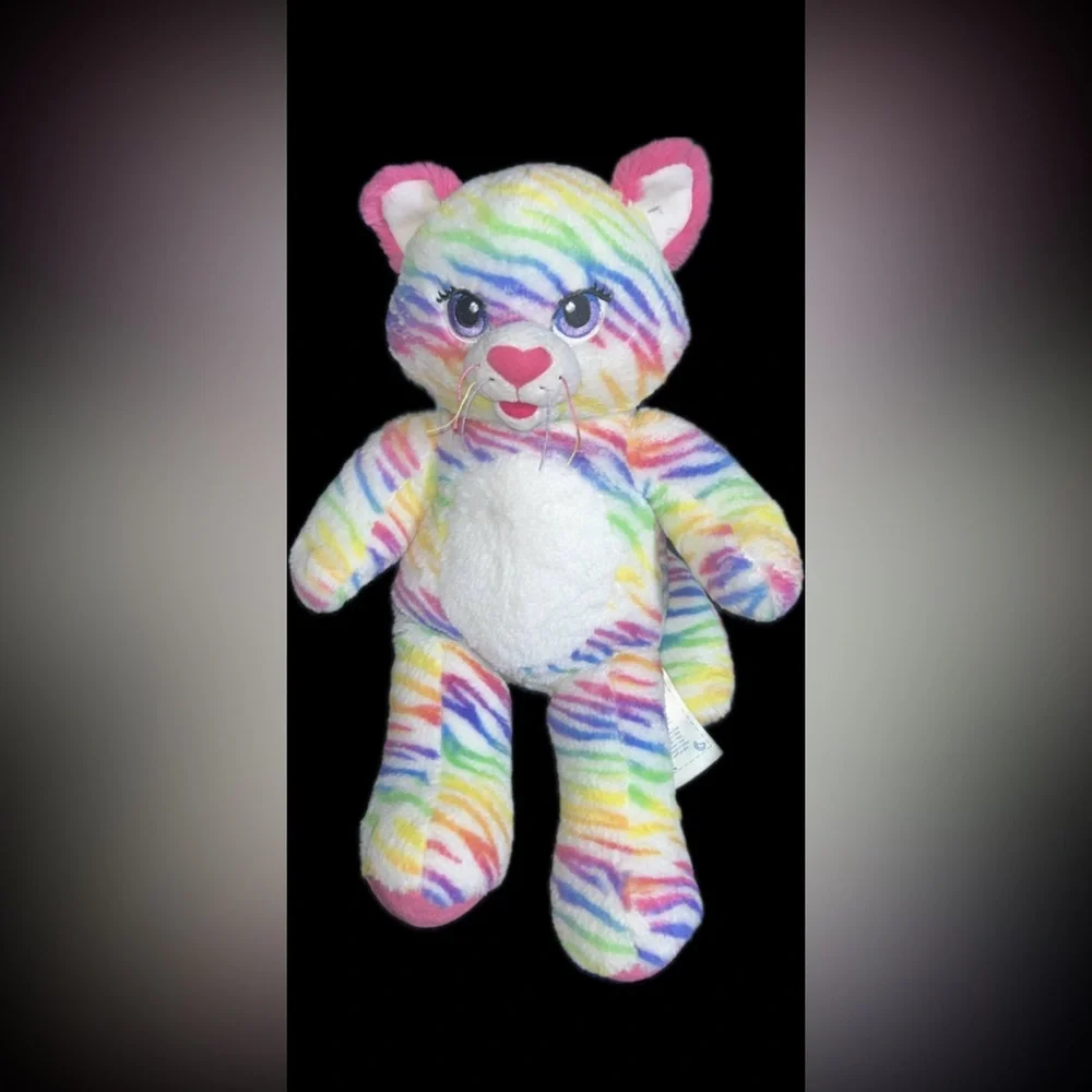 Penny the Rainbow Striped Tiger - Build A Bear stuffed animal plush - Picture 1 of 5